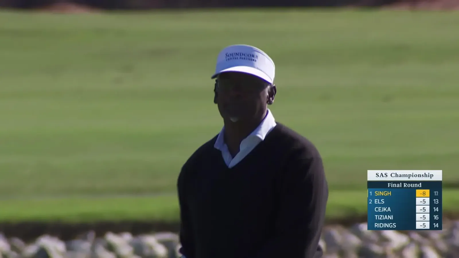 Vijay Singh tijdens de slotronde van de SAS Championship