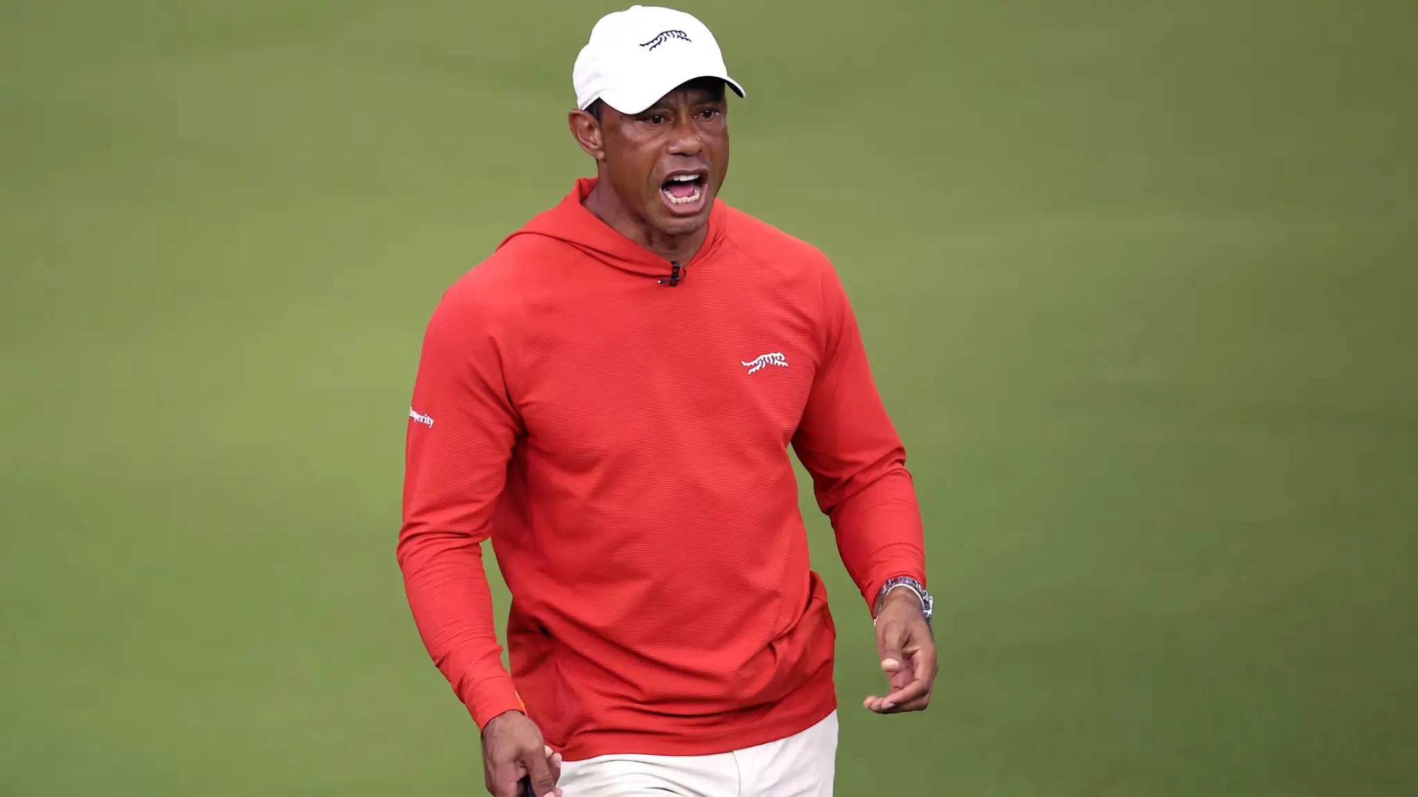 Tiger Woods tijdens een golfmoment in 2026