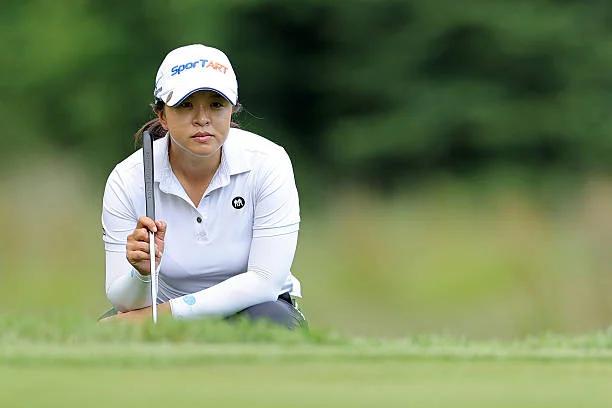 Sei Young Kim op de green tijdens de eerste ronde van het FM Championship 2026 op TPC Boston.
