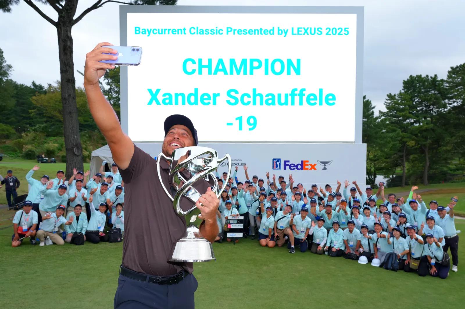 Xander Schauffele na zijn overwinning bij de Baycurrent Classic 2025 op Yokohama Country Club
