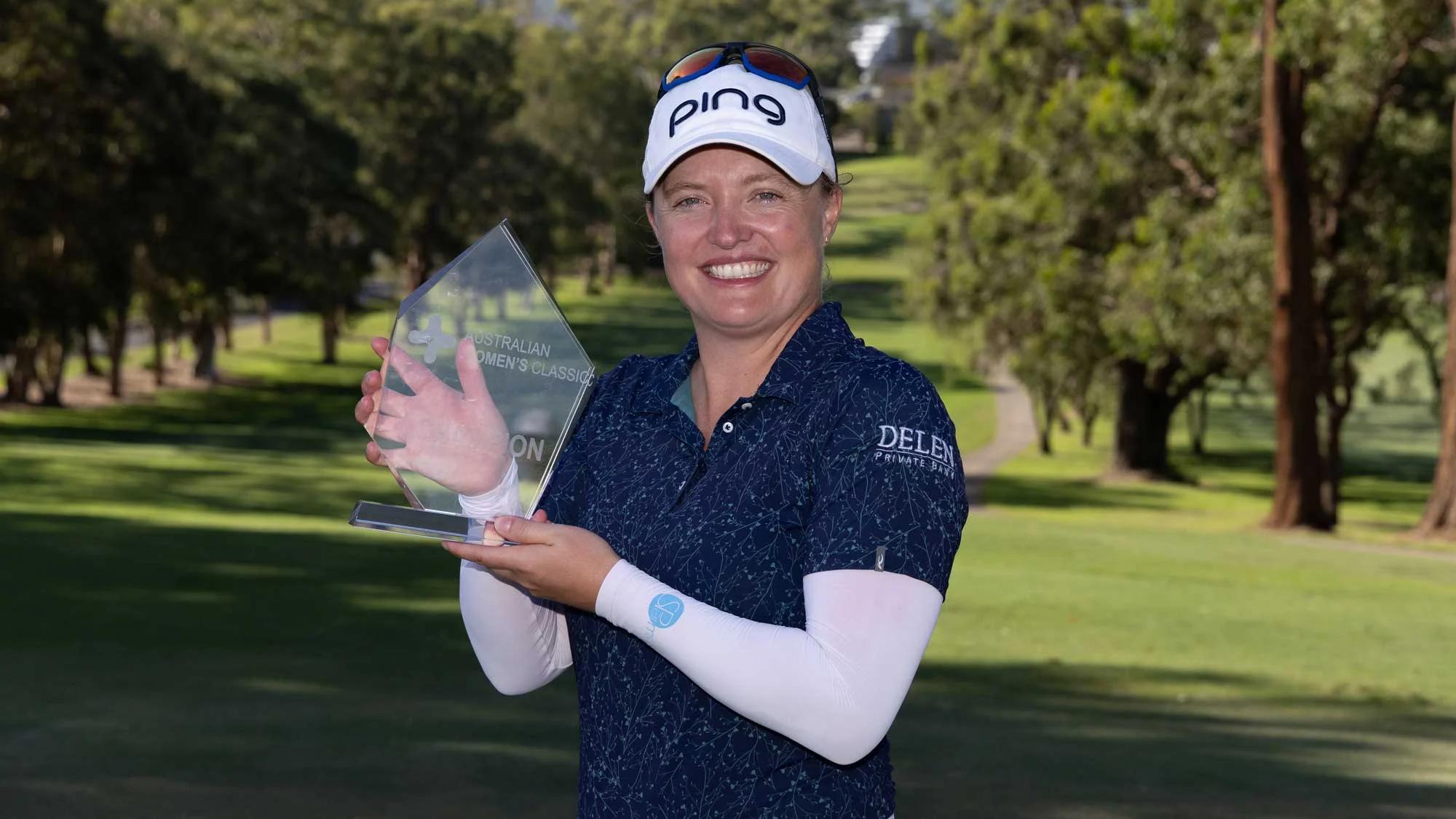 Manon De Roey, Belgische golfster, tijdens een eerder toernooi op de Ladies European Tour