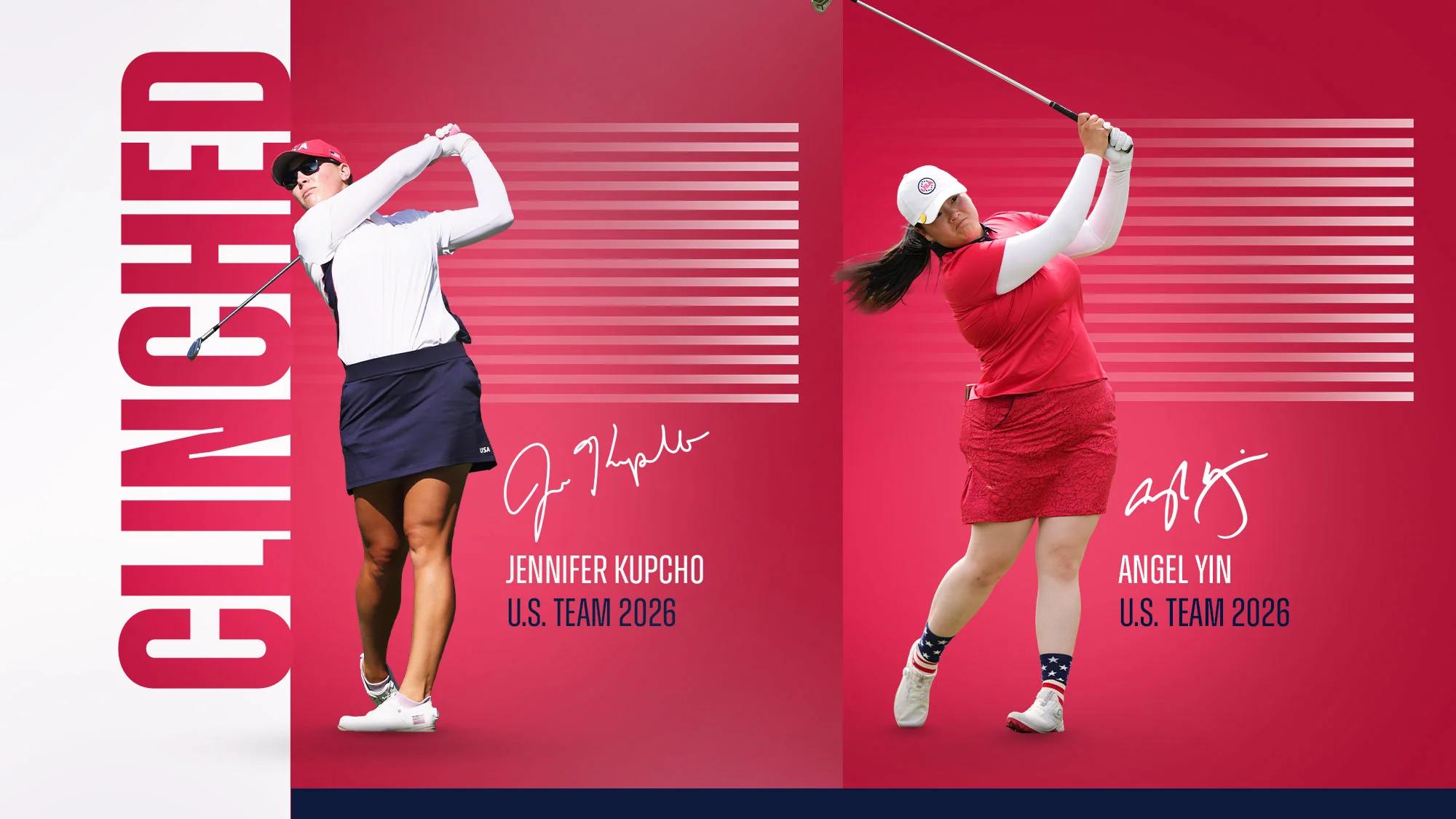 Jennifer Kupcho en Angel Yin, geselecteerd voor Team USA op de Solheim Cup 2026