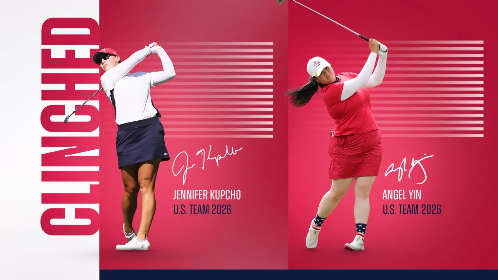 Jennifer Kupcho en Angel Yin, geselecteerd voor Team USA op de Solheim Cup 2026