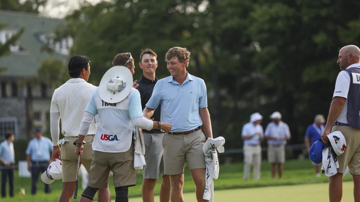 Joshua Ryan tijdens het US Amateur op Merion Golf Club