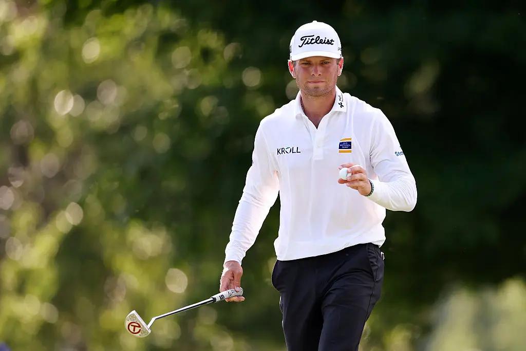 Michael Brennan tijdens de Wyndham Championship 2026