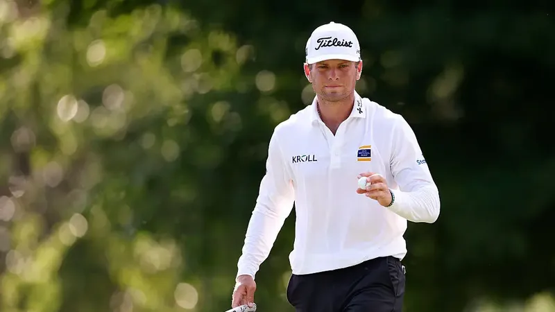 Michael Brennan tijdens de Wyndham Championship 2026