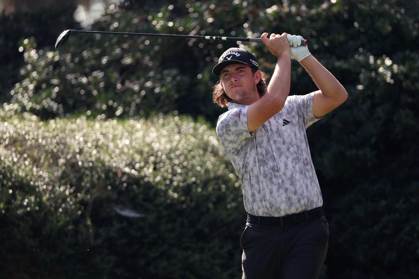Brendan Valdes slaat af tijdens zijn rentree op de PGA Tour