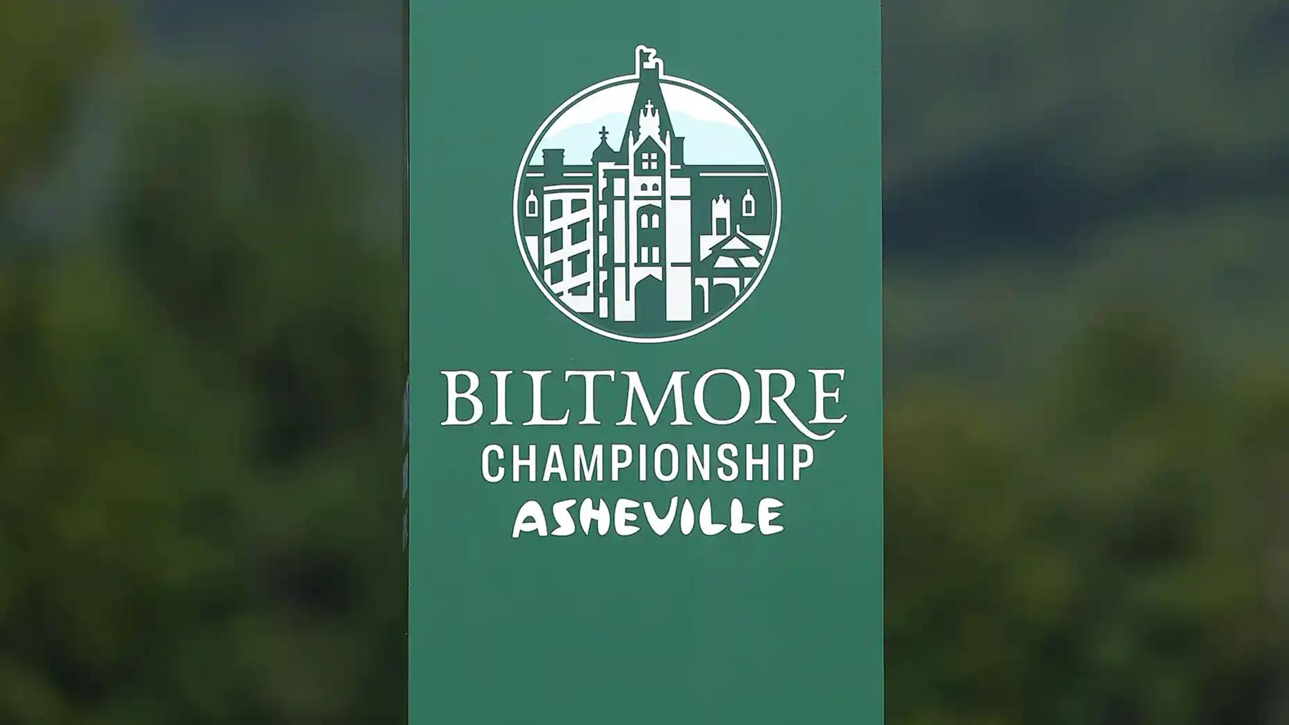 Bordje met het logo van de Biltmore Championship Asheville bij The Cliffs at Walnut Cove