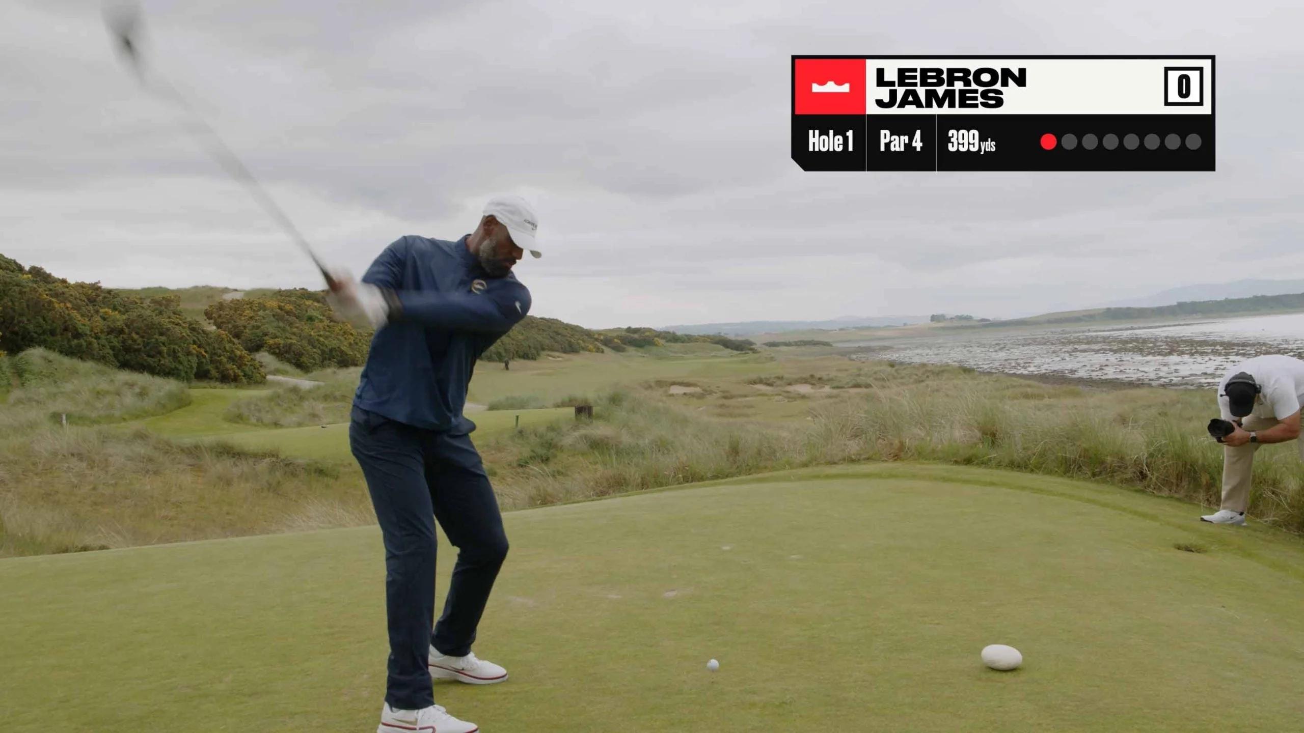 LeBron James speelt golf op Castle Stuart in Schotland