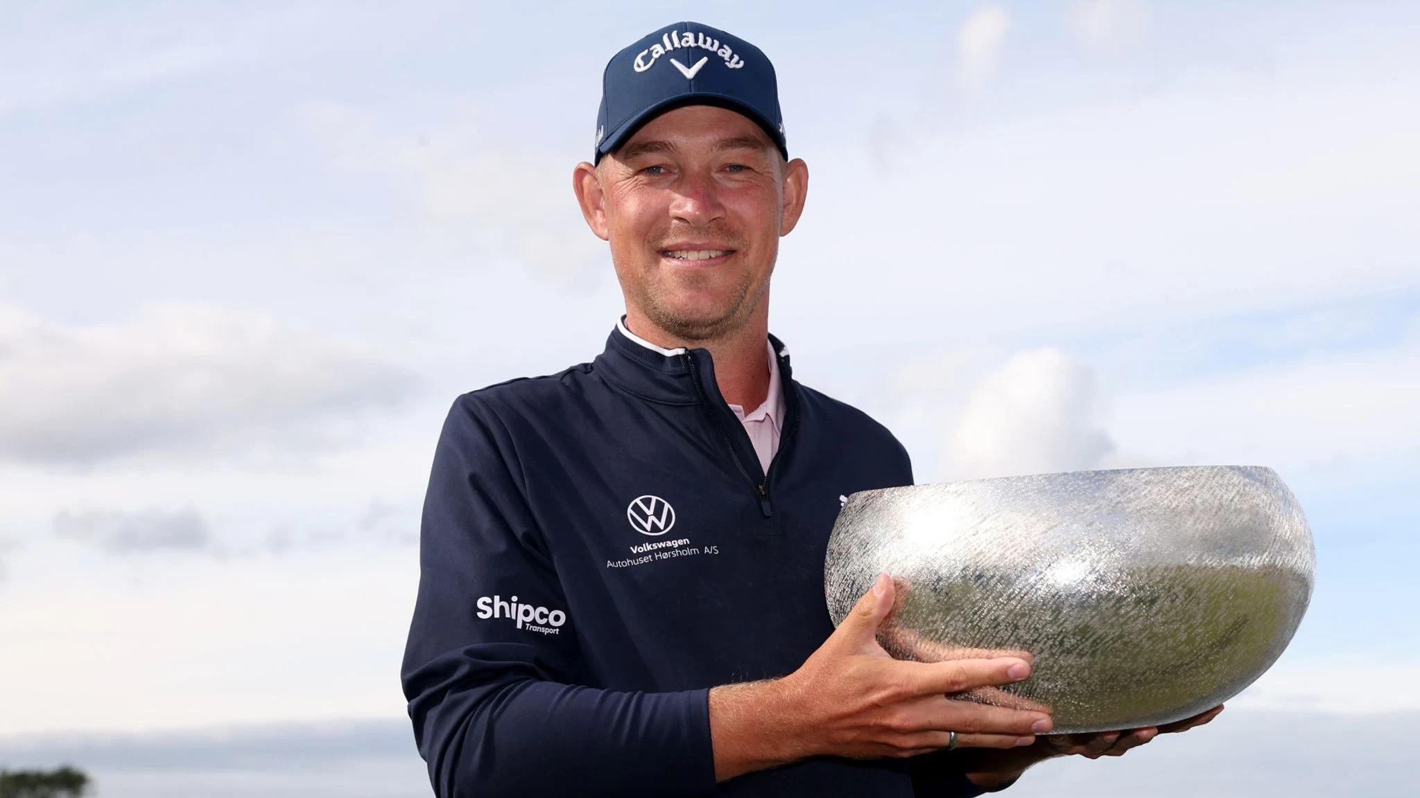 Jeff Winther viert zijn overwinning op het Danish Golf Championship 2026