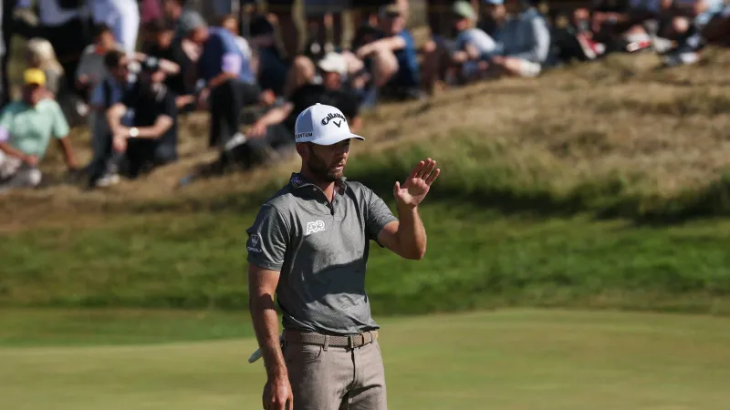 Sam Burns tijdens The Open Championship in juli 2026