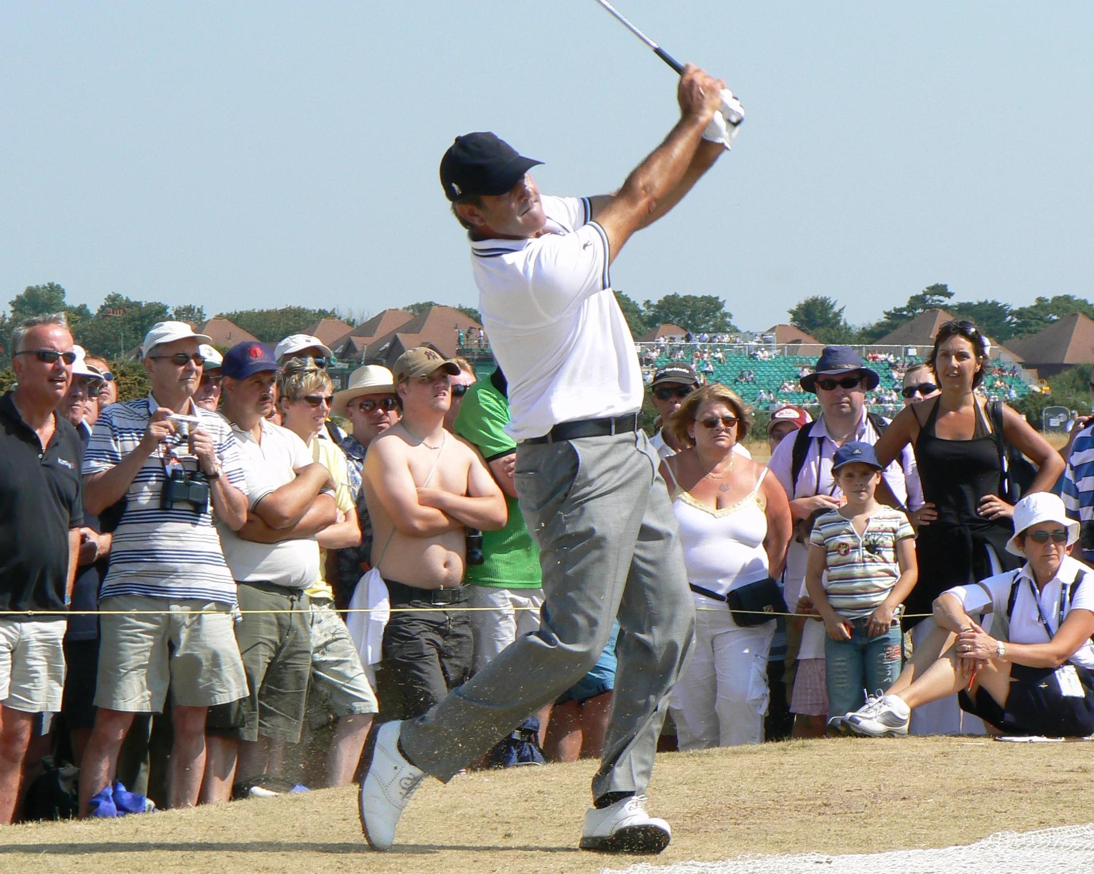 Seve Ballesteros tijdens The Open Championship in 2006, archiefbeeld bij een artikel over zijn legendarische reddingsslag in Crans-Montana