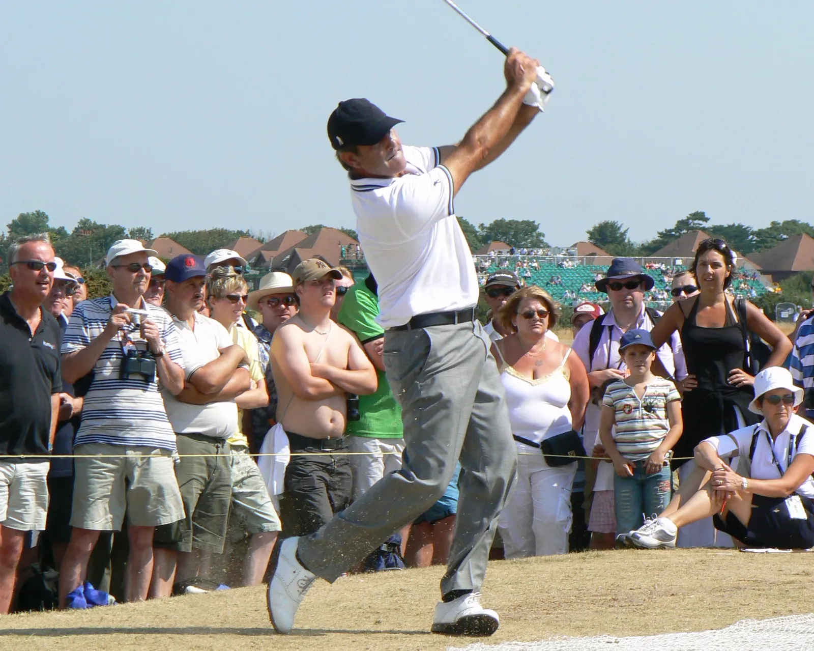 Seve Ballesteros tijdens The Open Championship in 2006, archiefbeeld bij een artikel over zijn legendarische reddingsslag in Crans-Montana