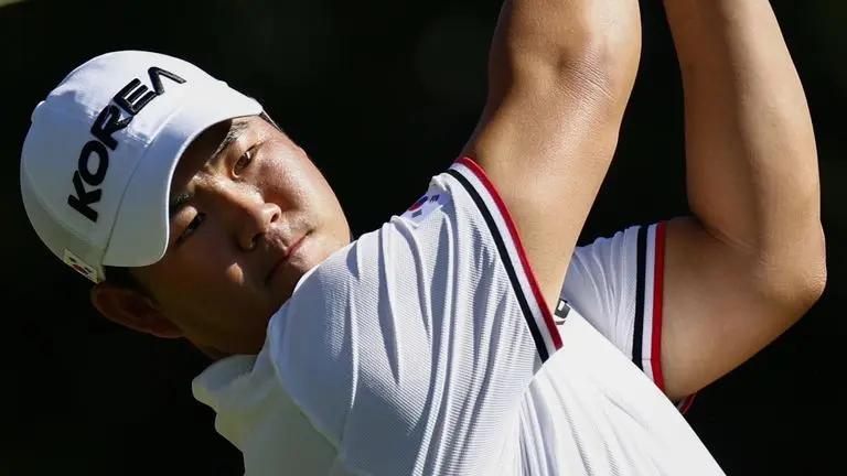 Tom Kim tijdens het golftoernooi van de Aziatische Spelen 2026