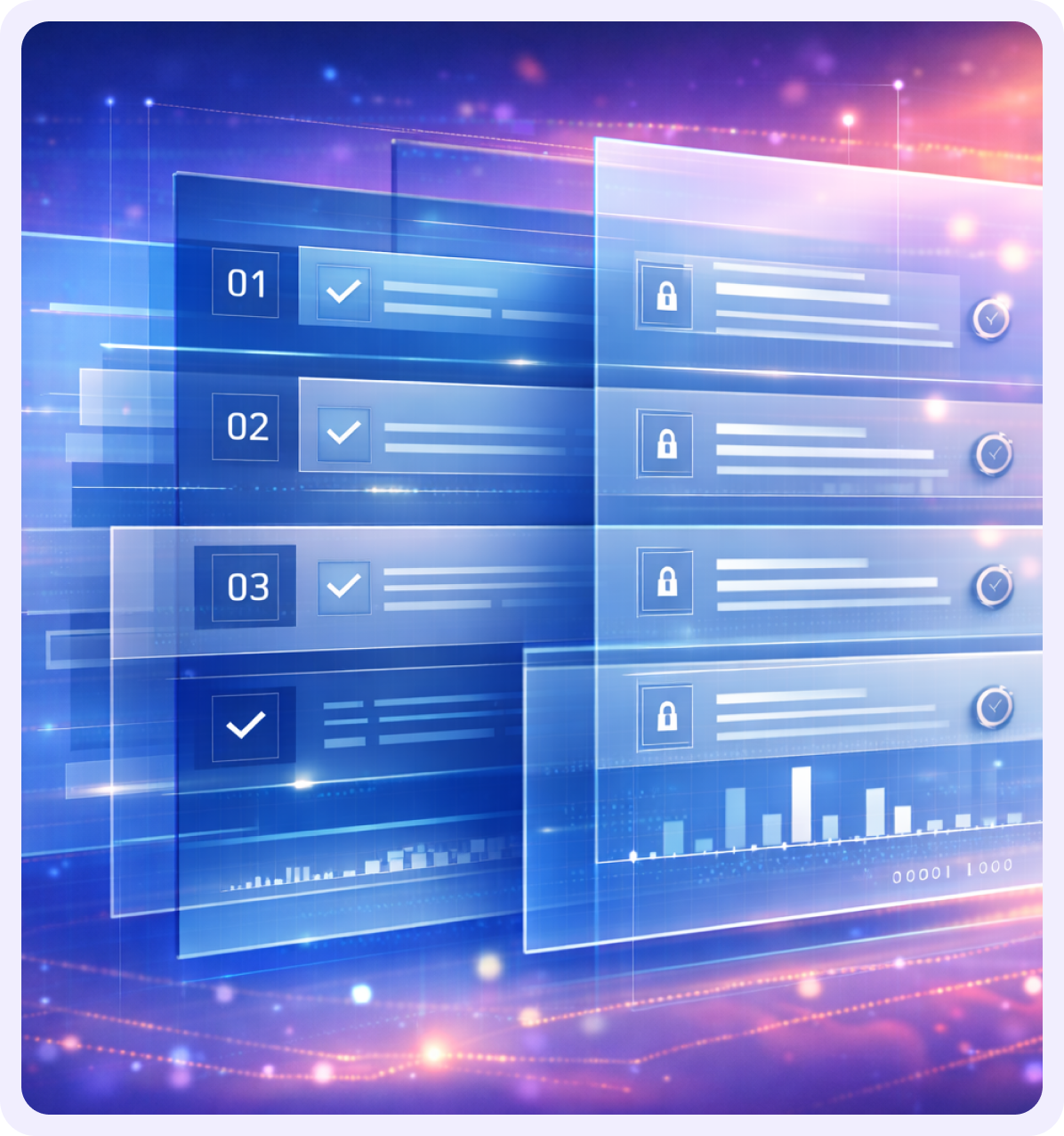 Digital evidence verification interface with checklists and security indicators