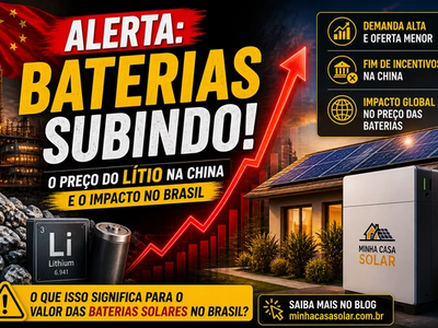 🚨 Aumento do preço do lítio na China: o que isso muda no valor das baterias solares no Brasil?