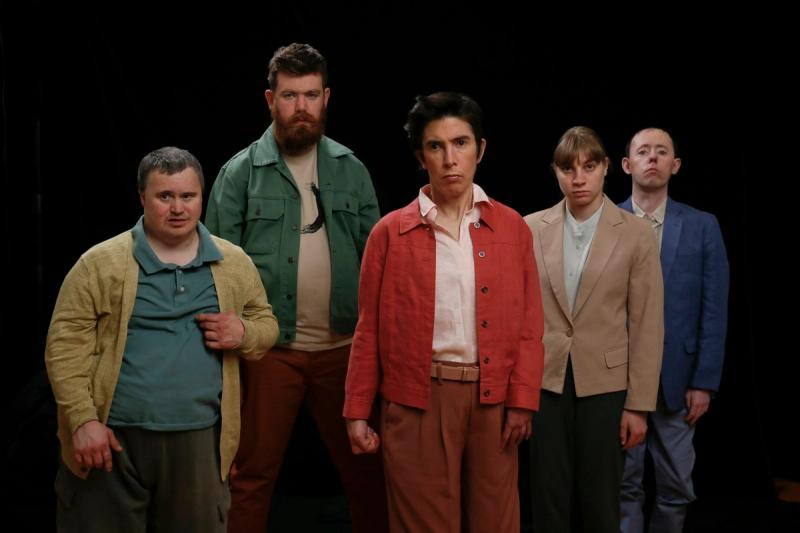 The 2022 winners Back to Back Theatre looking into the camera