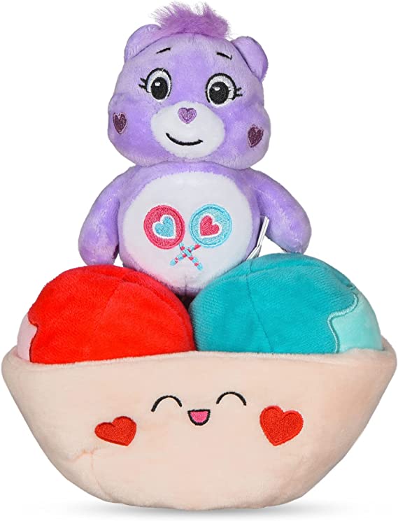 Care Bear for Pets Pet Plush Squeaky Toy Share Bear with Ice Cream Sundae, 8” with Squeaker Inside | Share Bear for Dogs Squeaky Plush Toy | Collectible Care Bears Dog Toys