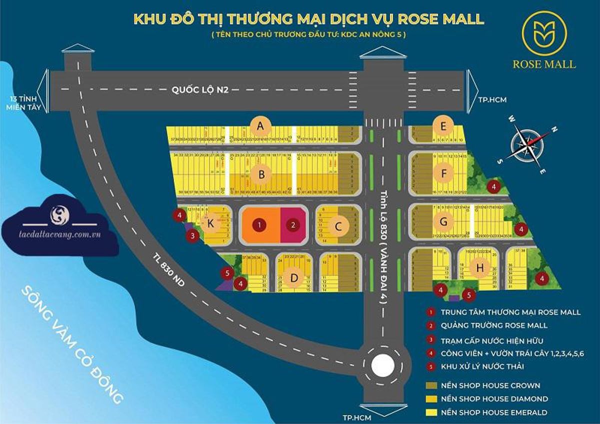 Mặt bằng dự án Rose Mall Đức Hòa