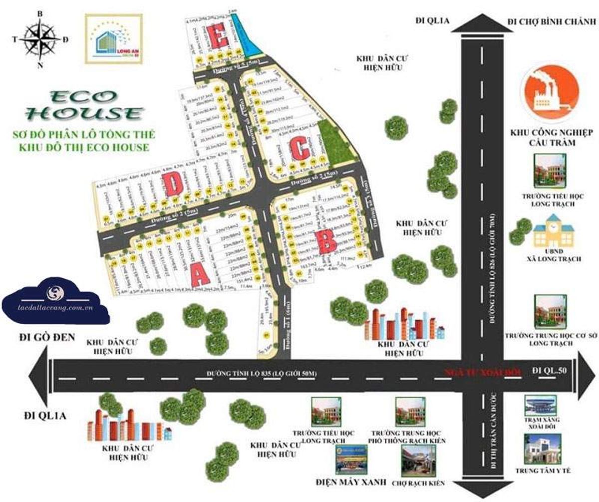 Mặt bằng dự án Eco House Cần Đước