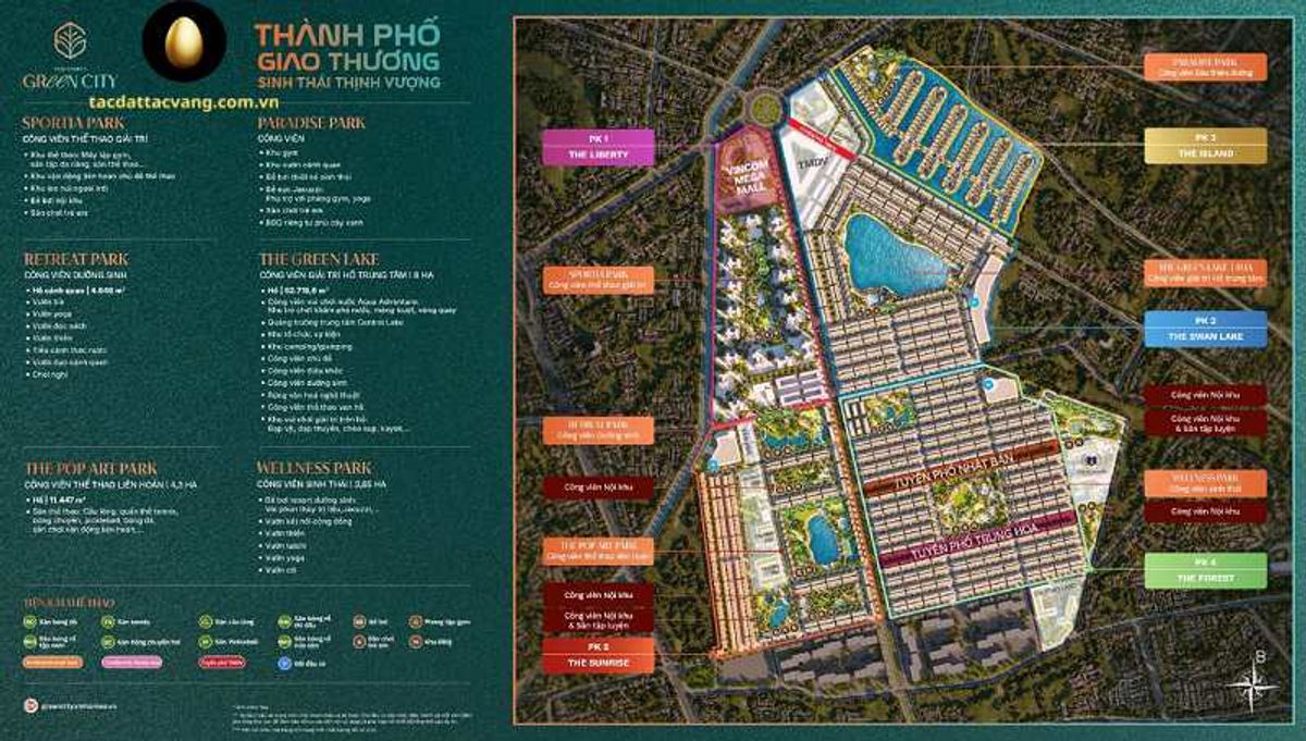 Mặt bằng tiện ích Vinhomes Green City
