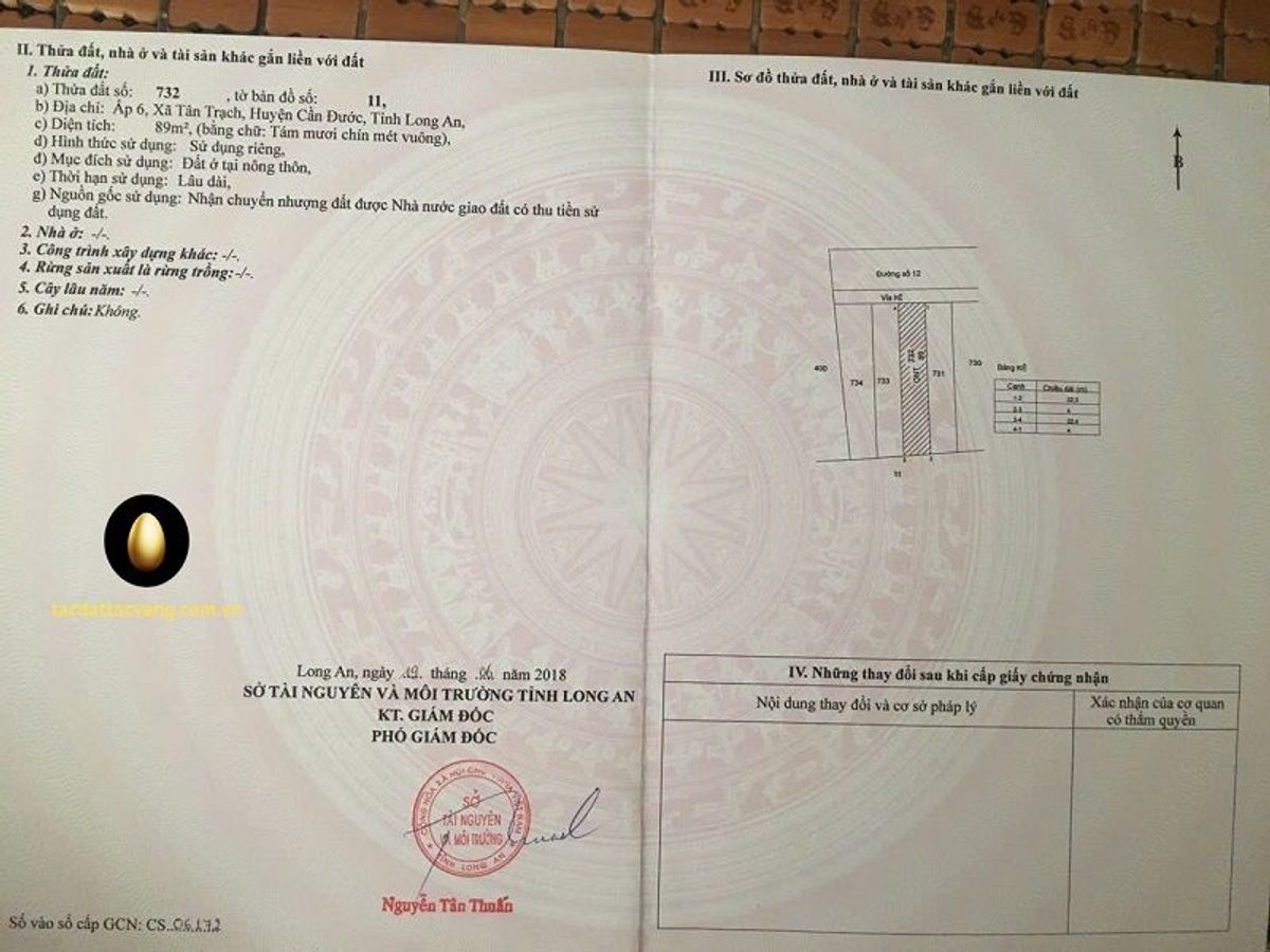 Nền 89m2 (ngang 4m dài 22m) đường số 12