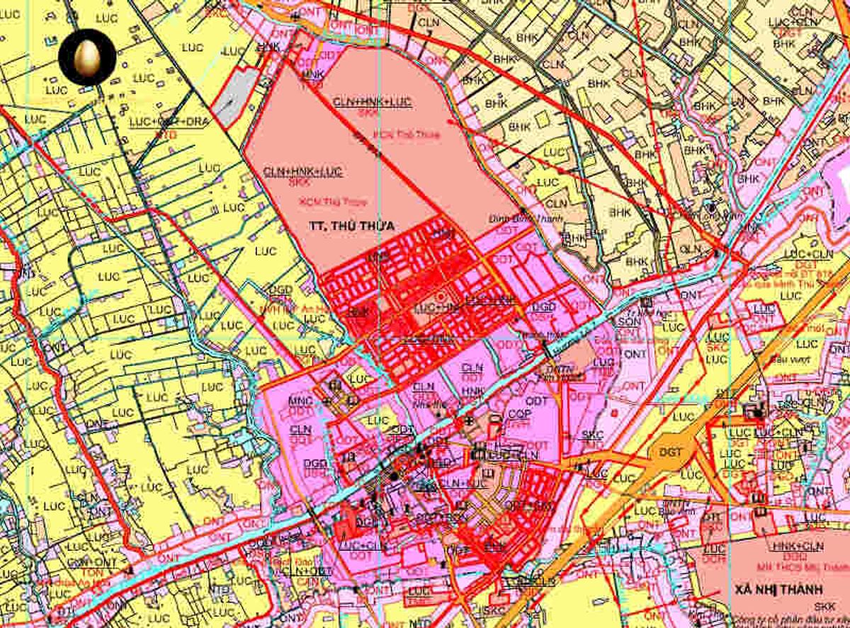 Bản đồ Quy hoạch sử dụng đất Thị trấn Thủ Thừa