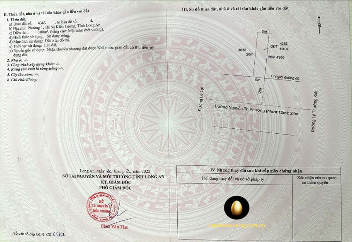 Nền 100m2 (ngang 5m dài 20m) đường Nguyễn Tri Phương