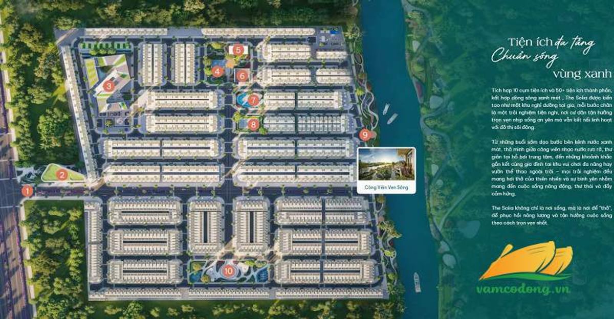 Mặt bằng tiện ích khu đô thị The Solia