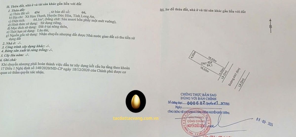 Nền 64m2 đường AN1 dự án An Nông 5