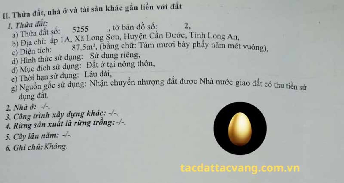 Nền 87m2 dự án Hoàng Phúc Garden