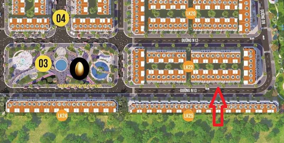 Nền LK22-37 dự án Vietuc Varea