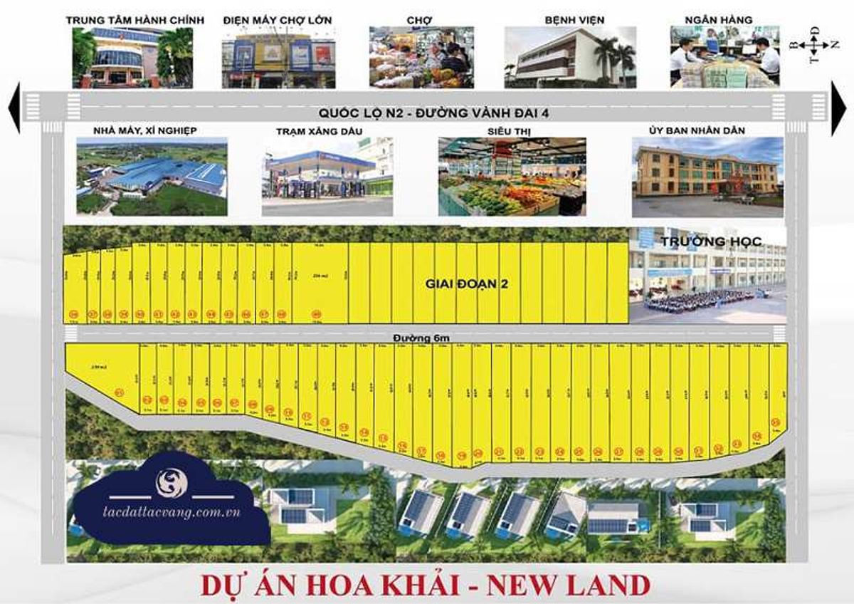 Mặt bằng dự án Hoa Khải New Land