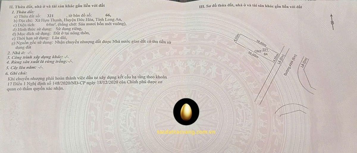 Nền 64m2 đường AN1 dự án An Nông 5