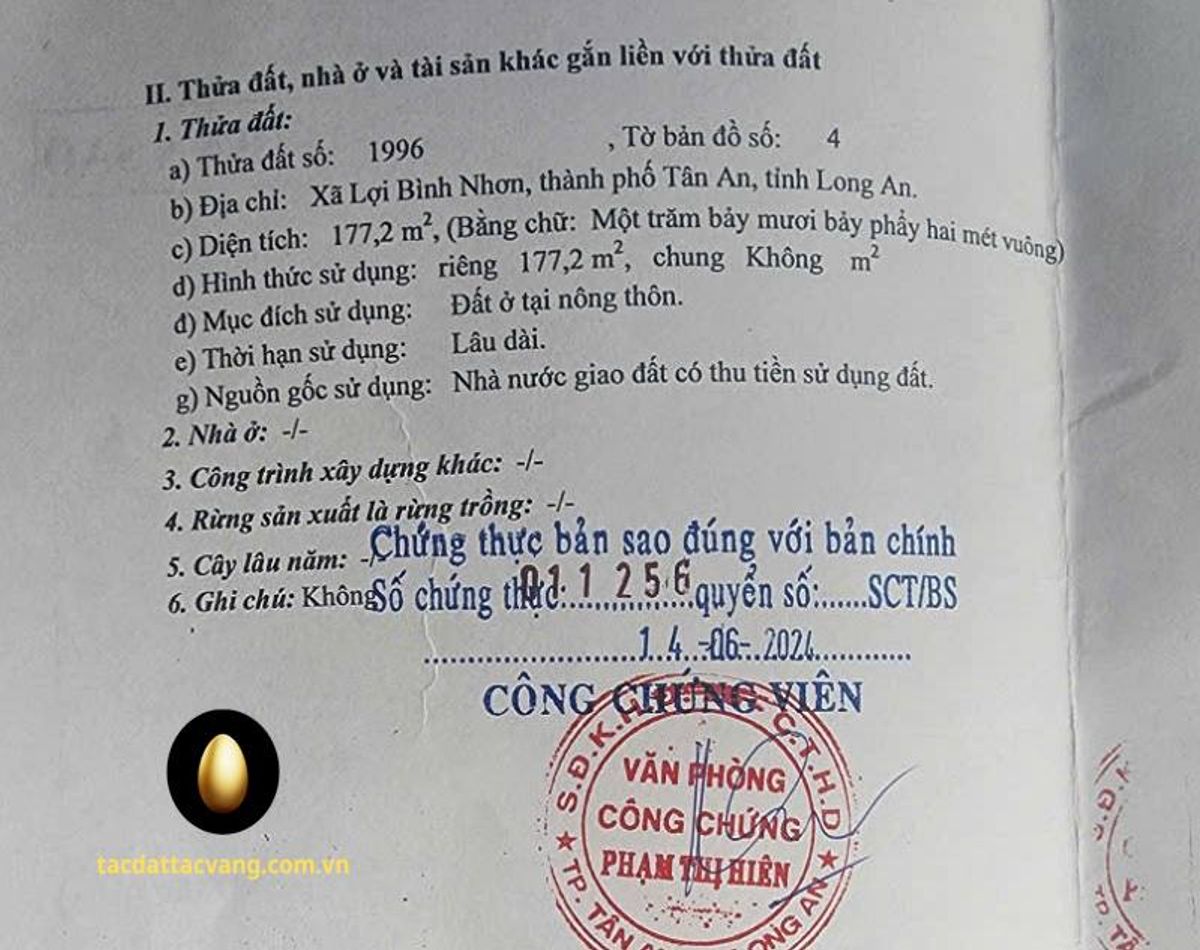 Nền 177m2 (ngang 8m dài 22m), đường số 6