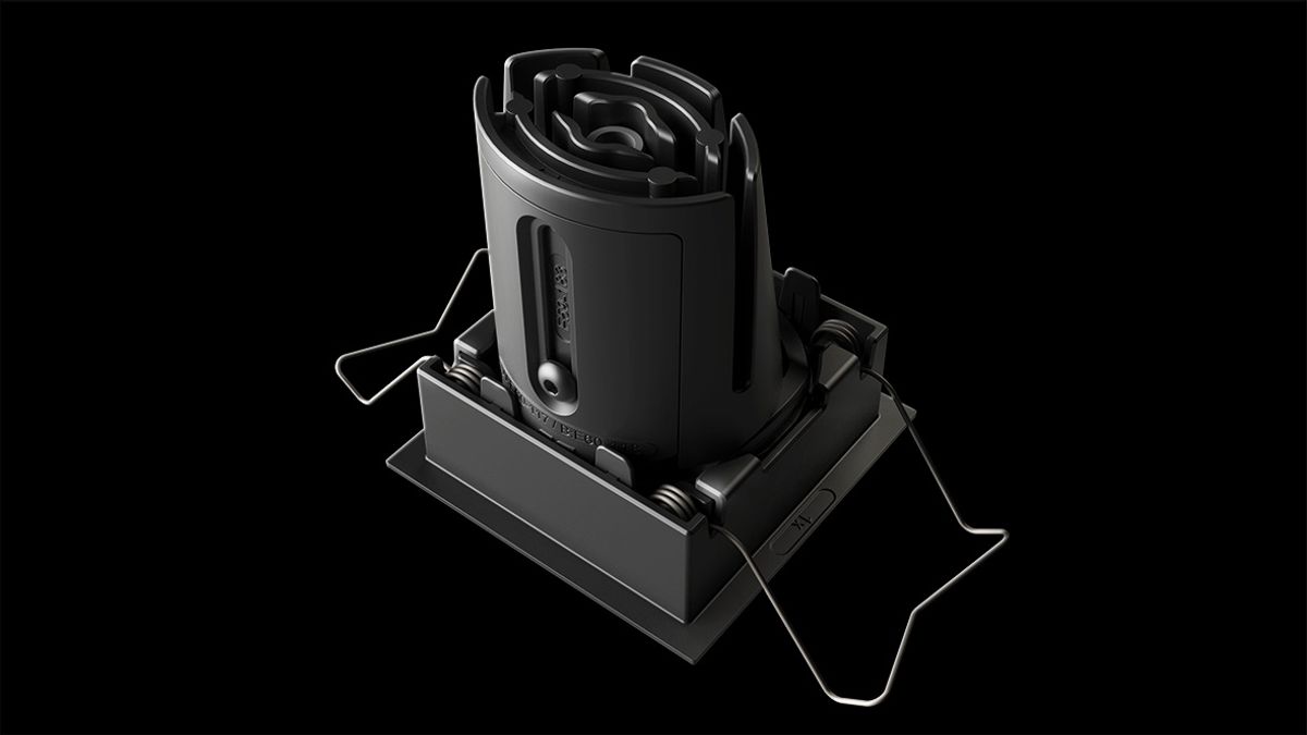 Magiq Pro lighting system by Prolicht with modular design, combining up to four light beams into one fixture, offering maximum freedom for lighting designers, rendering