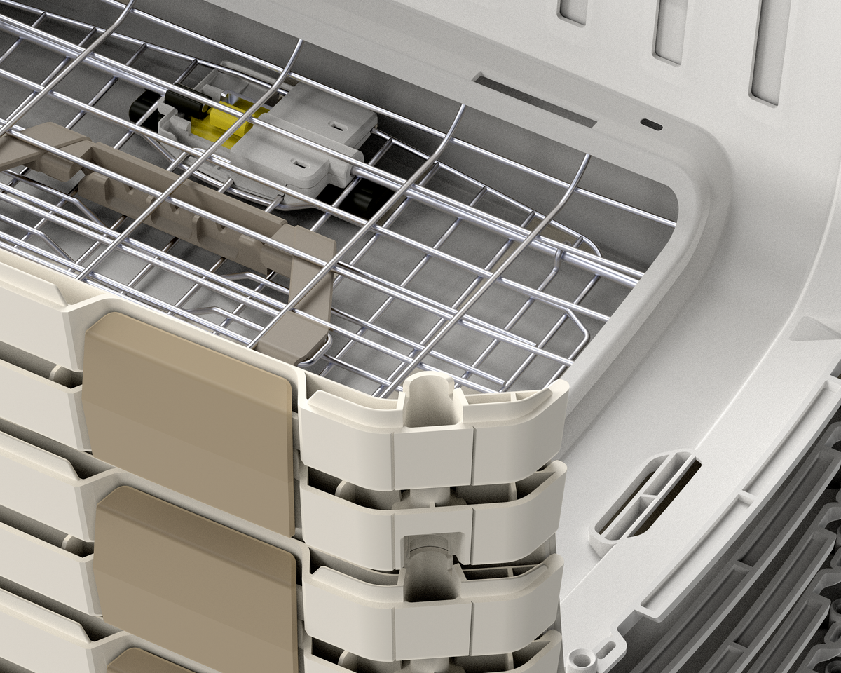 Odyssey pet carrier for dogs and cats by Moderna Products, IATA approved for air travel, open top design, available in 3 sizes, design for assembly - stackable