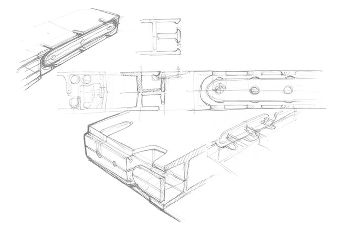 Snooker modular light sculpture system by Prolicht, featuring GRAVITY LIFT retractable cable system, adjustable height and position, quick swapping and locking of modules, DALI module for individual control, sketches