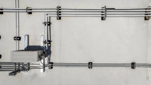 Connecting solar panel lines on a roof
