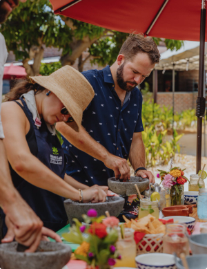 Wunder team doing a cooking class in Mexico
