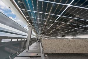 Underneath a solar panel