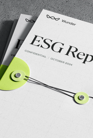 Mockup of the cover of an ESG report prepared by Wunder