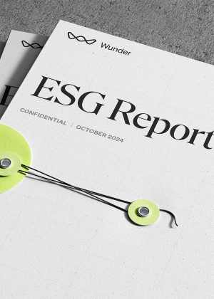 Mock up of the cover of an ESG report made by Wunder