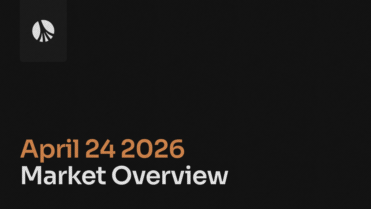 Rootstone branded graphic with the title "April 24 2026 Market Overview" displayed in orange and white text on a dark background with the Rootstone logo.