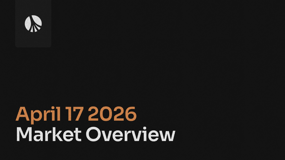 Rootstone branded graphic with the title "April 17 2026 Market Overview" displayed in orange and white text on a dark background with the Rootstone logo in the upper left corner.