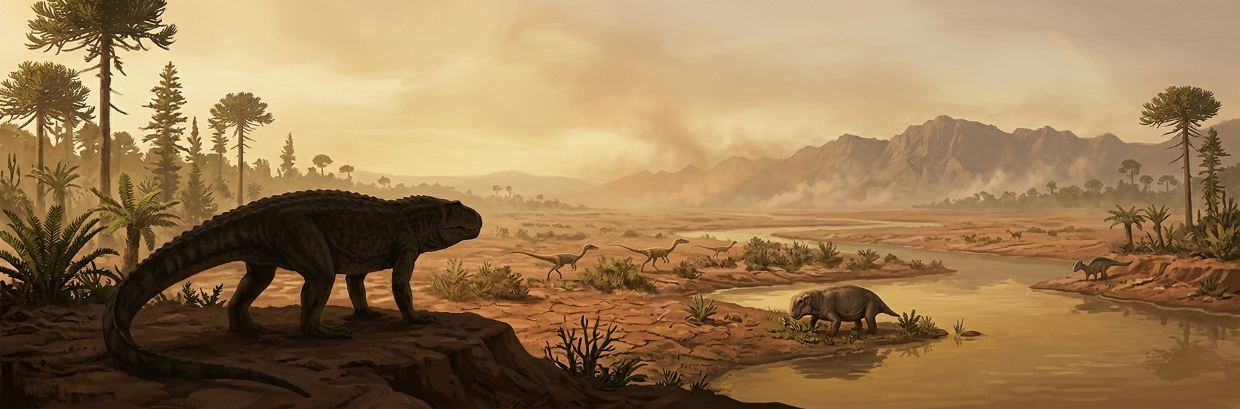 Triassic era landscape