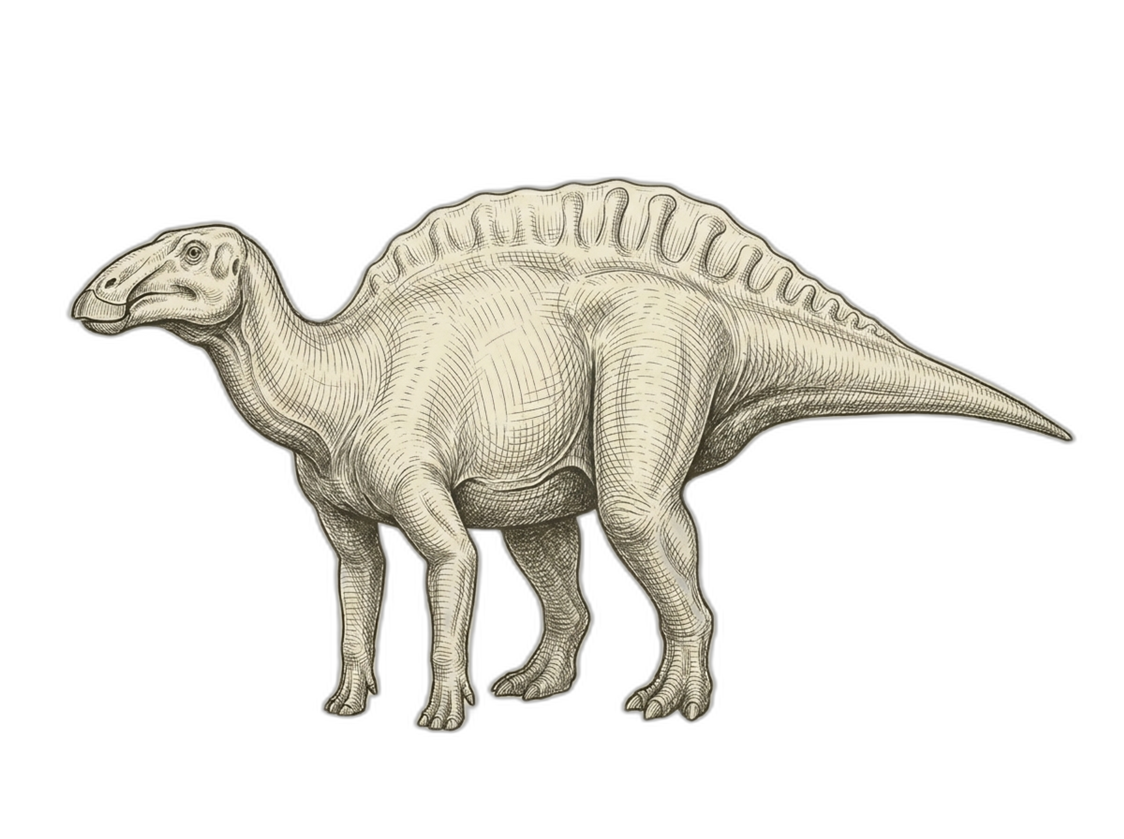 AI Reconstruction of Bactrosaurus johnsoni, generated in 2026