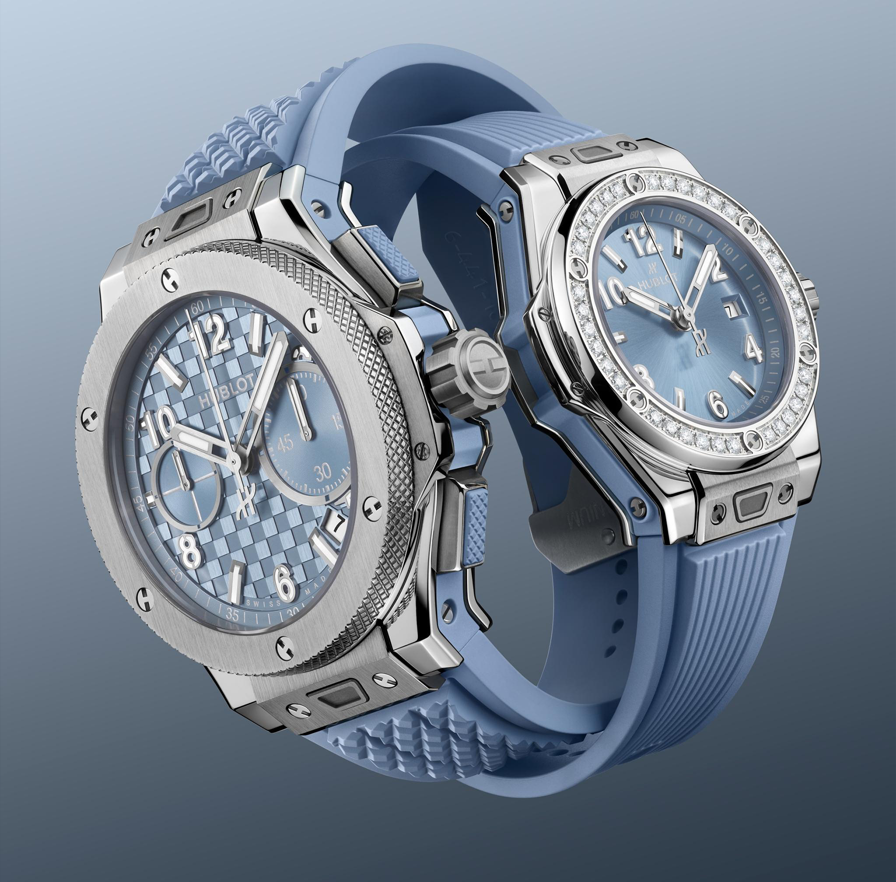 Hublot Big Bang One Click Steel Coal Blue Diamonds 33MM — view 3