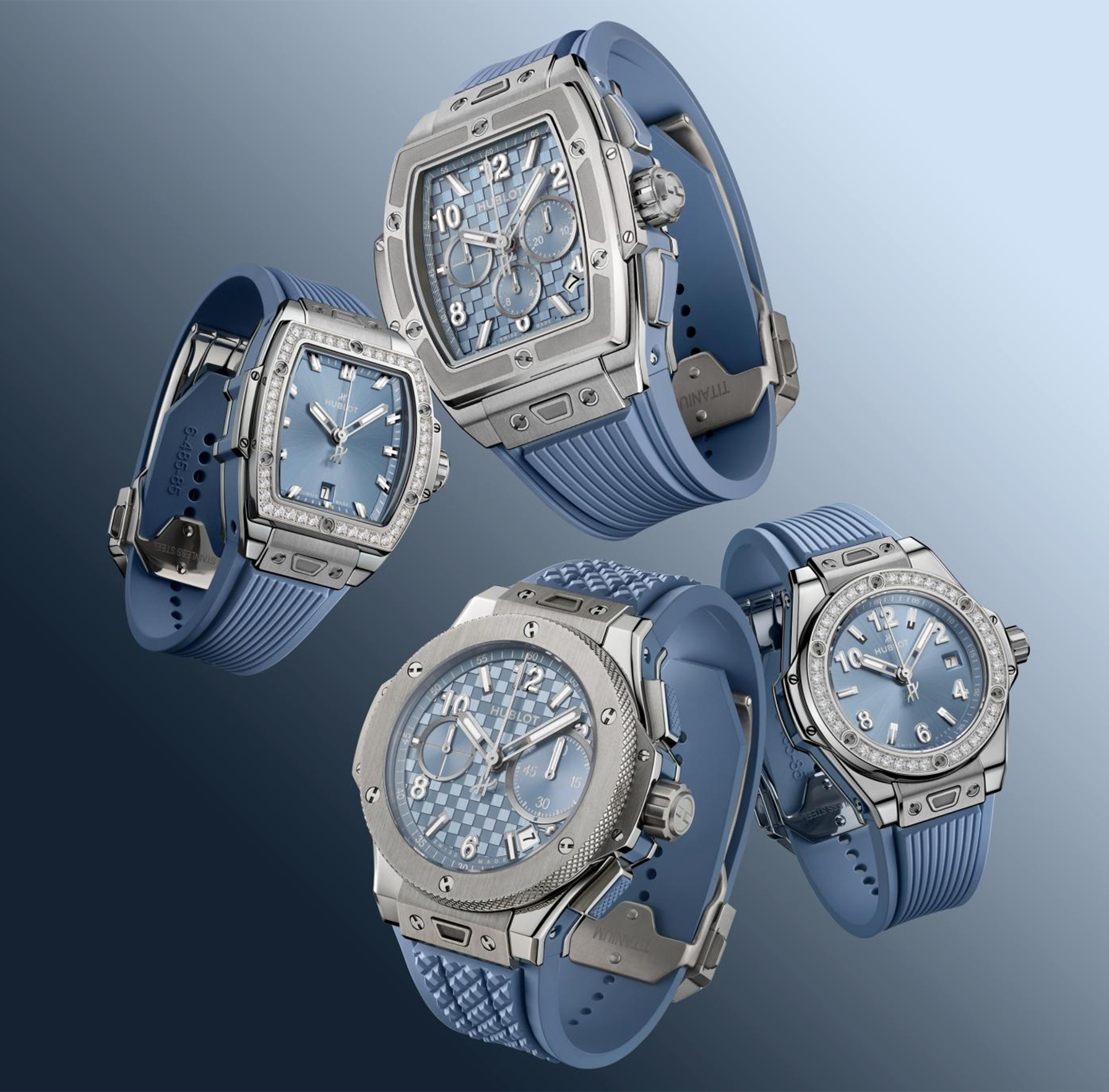Hublot Big Bang One Click Steel Coal Blue Diamonds 33MM — view 2