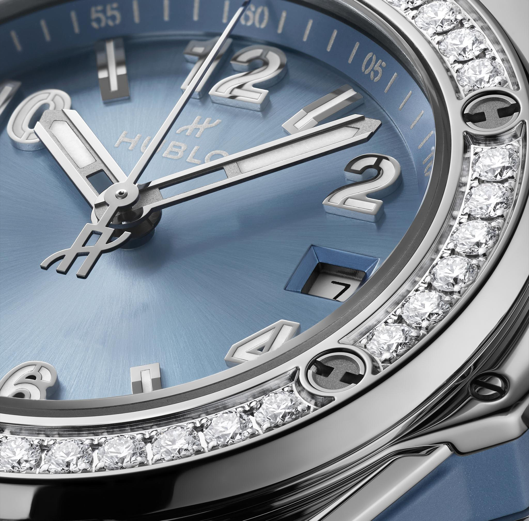 Hublot Big Bang One Click Steel Coal Blue Diamonds 33MM — view 5